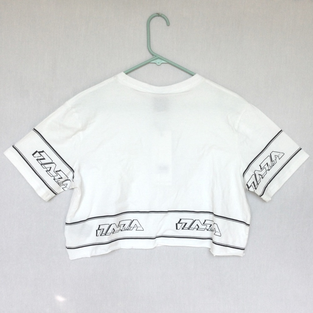 Crop top, t-shirt, nANA judy, large, white,graphic